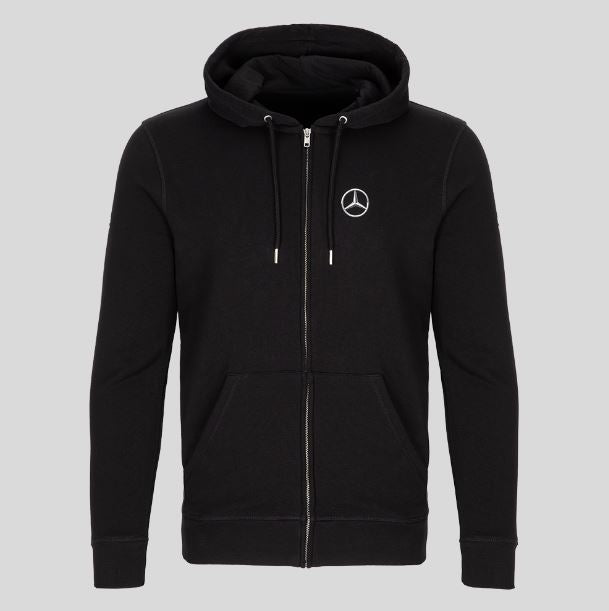 Schwarzer Kapuzenpullover mit Reißverschluss