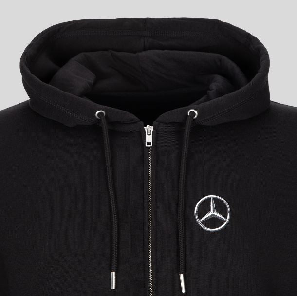 Schwarzer Kapuzenpullover mit Reißverschluss