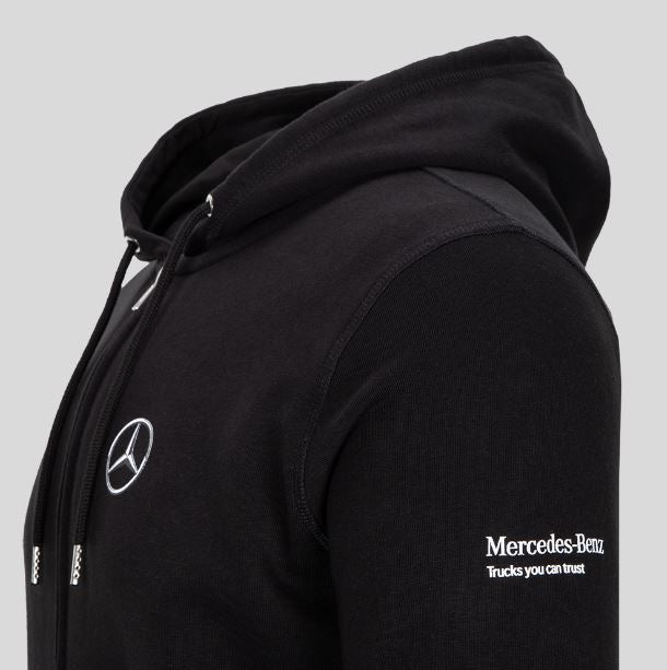 Schwarzer Kapuzenpullover mit Reißverschluss