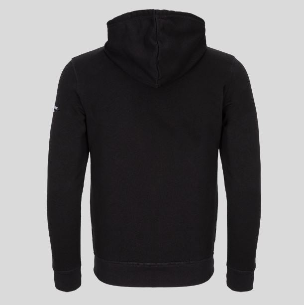Schwarzer Kapuzenpullover mit Reißverschluss