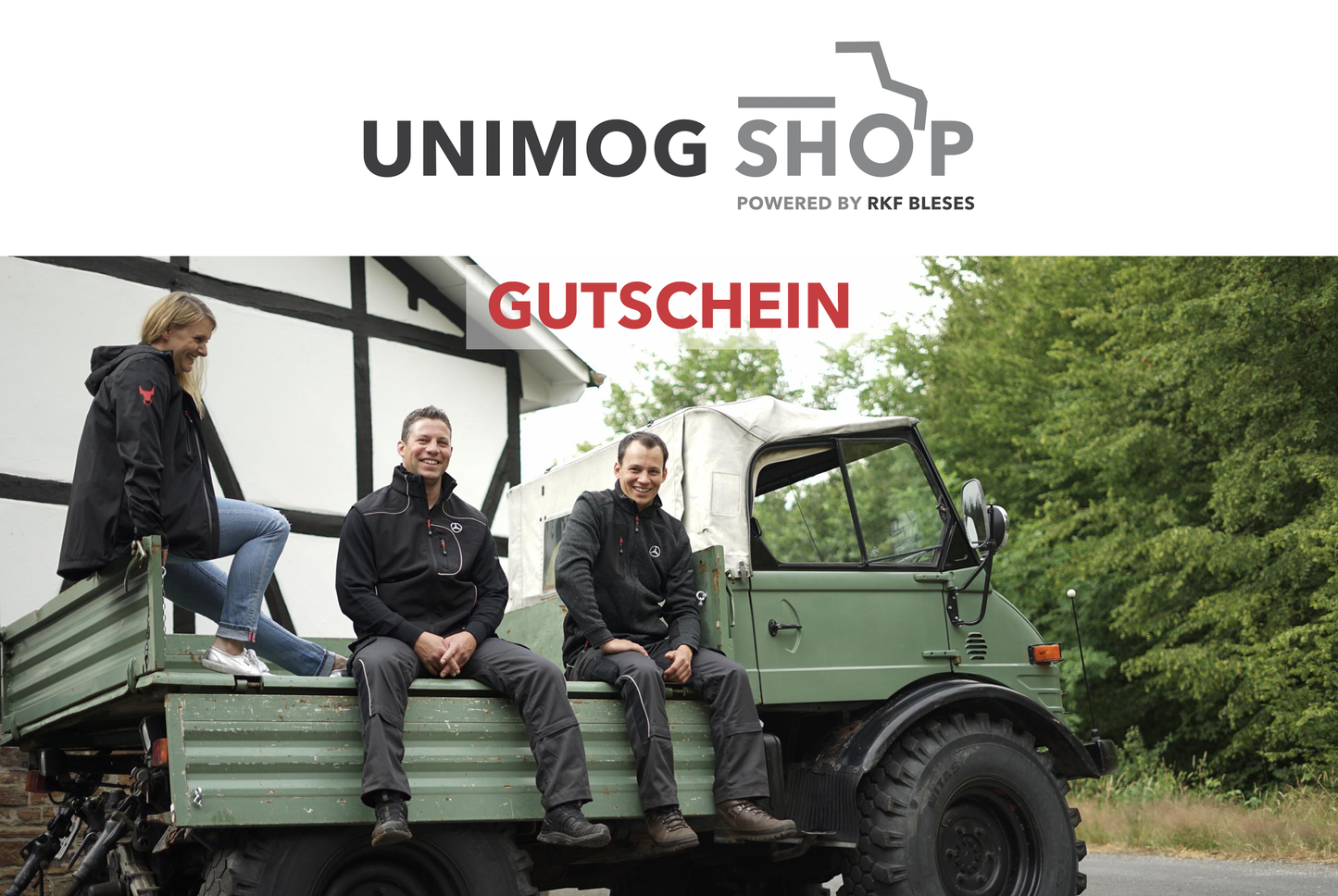 UNIMOG-Shop Geschenkgutschein - Unimogshop RKF, Bleses, Unimog, Shop, MB, Trac, mercedesunimog, unimog feuerwehr, unimog agrar, unimog modell, unimog kaufen, unimog wohnmobil, benz, unimog bundeswehr