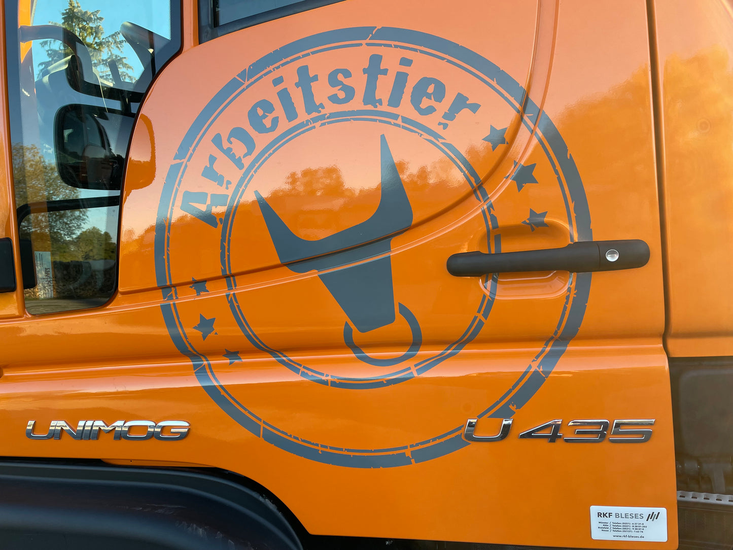UNIMOG Arbeitstieraufkleber Groß 70cm Durchmesser