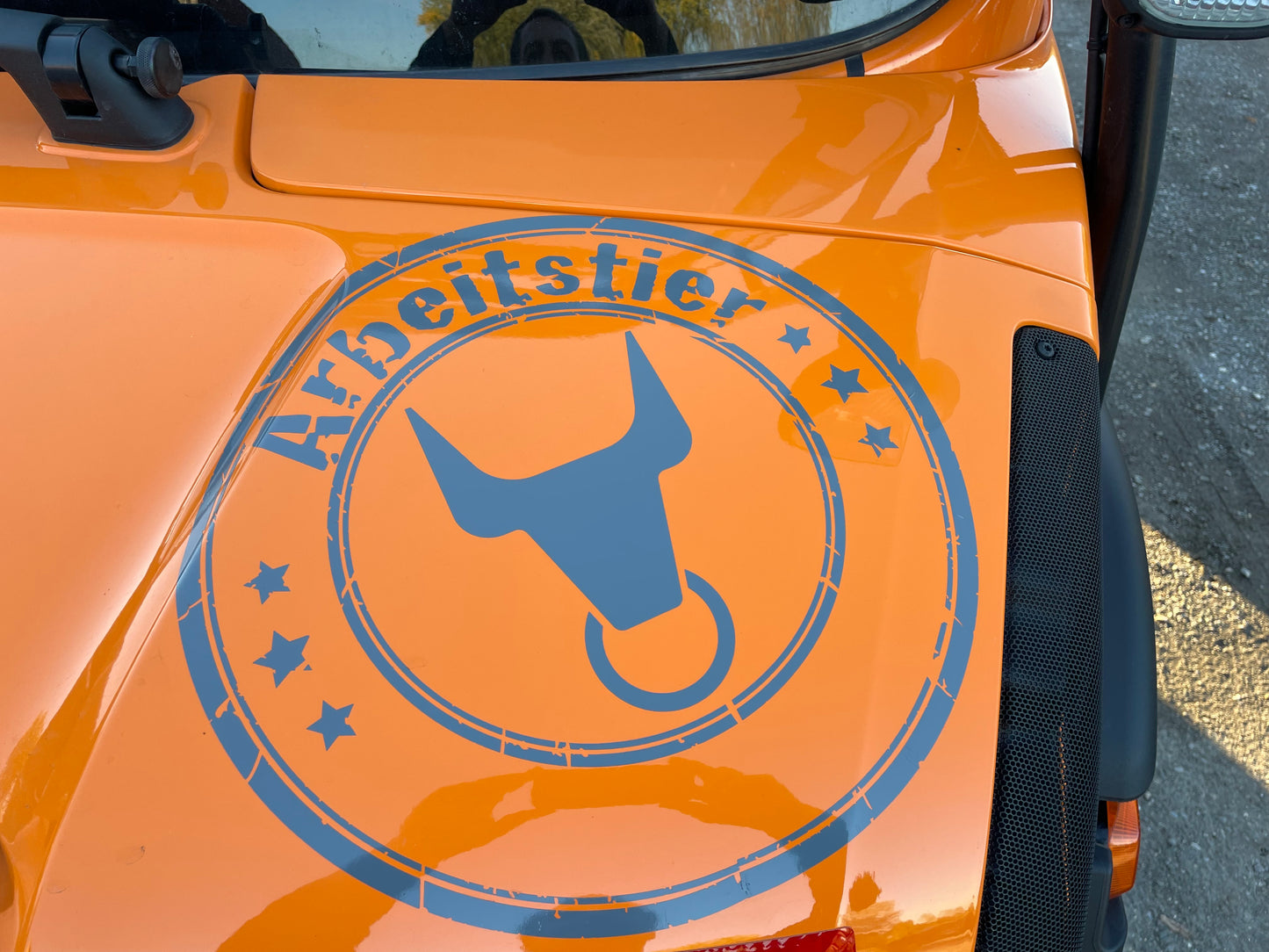 UNIMOG Arbeitstieraufkleber klein 35cm Durchmesser